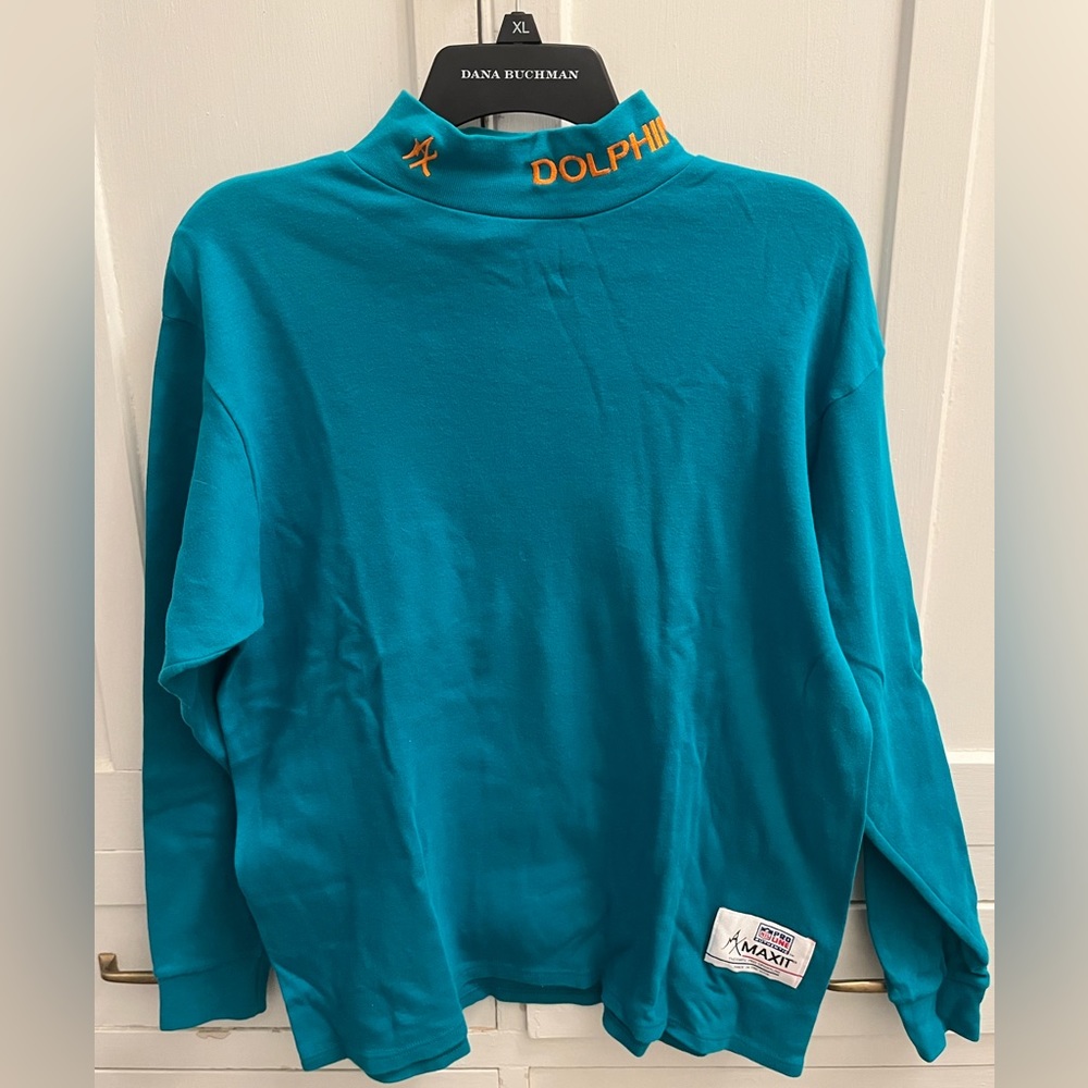 Miami Dolphins Maxit Embroidered Mock Turtleneck- Size Medium